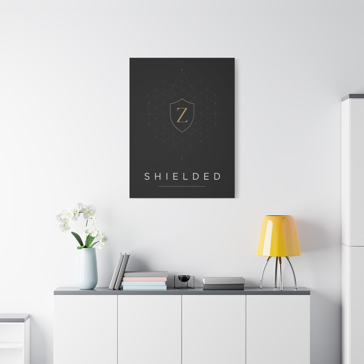 Shielded Zcash ZEC Canvas Art | Extremely Limited Edition of 5 | Hand-Stretched Matte Canvas 1.25" | Ready-to-Hang ZEC Privacy Wall Art